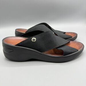 Bzees By LifeStride Women’s Wedge Slip-On Stretch Black Sandal Size 10M